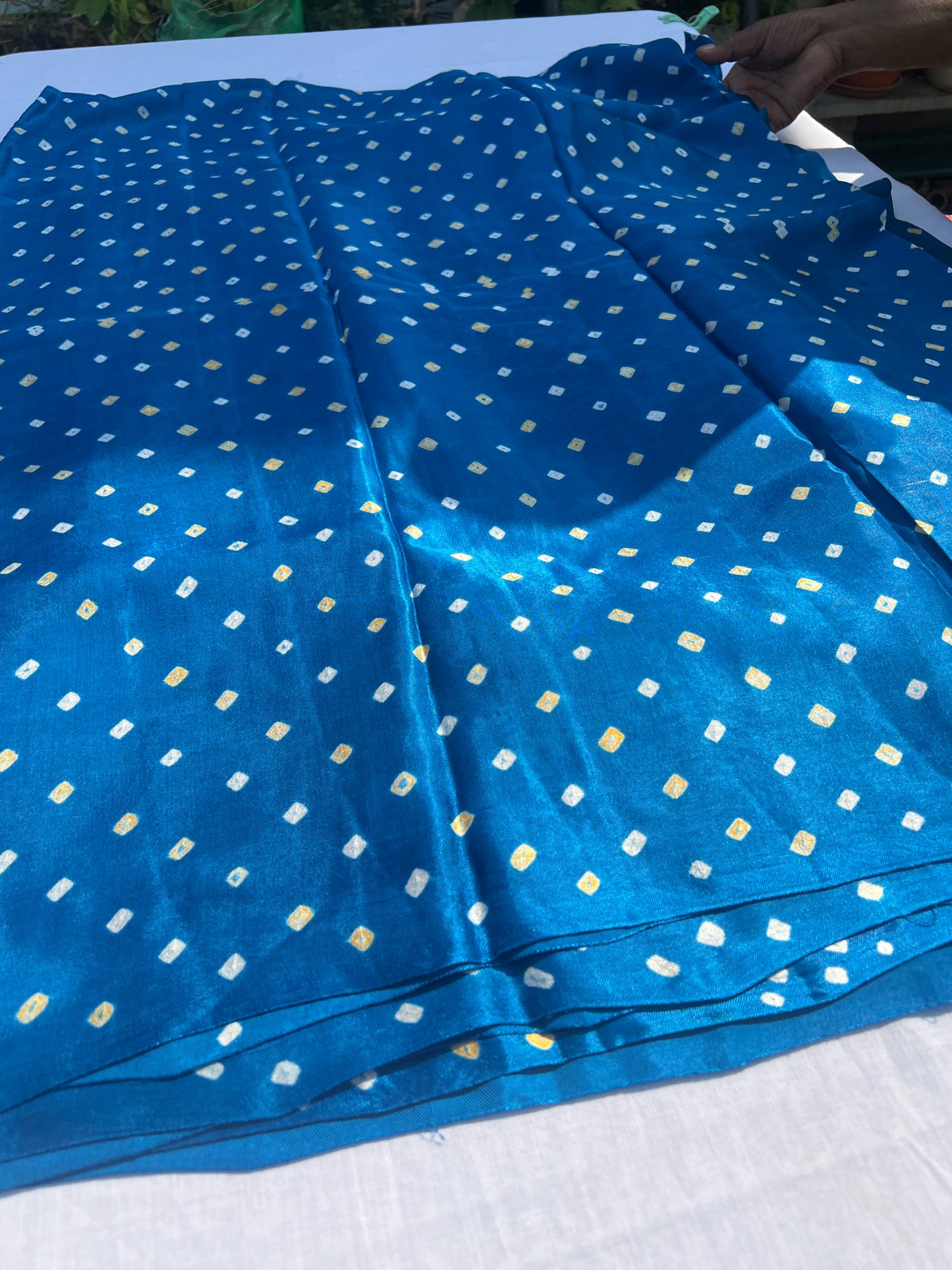 Blue Ghaji Bandini silk saree