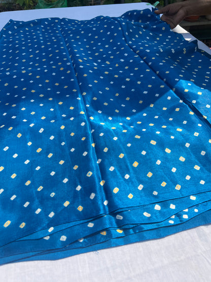 Blue Ghaji Bandini silk saree