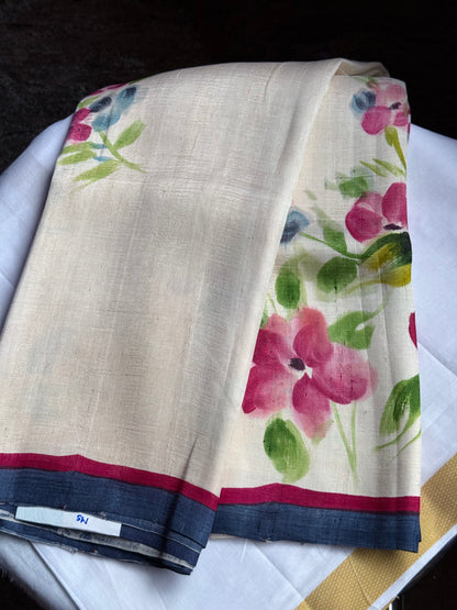 Murshidabad Silk saree - White
