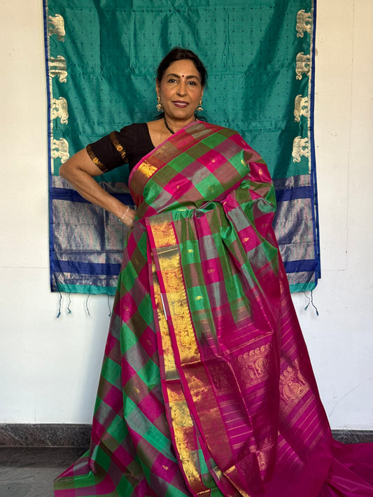 Multicoloured Vibrant Silk Cotton Saree