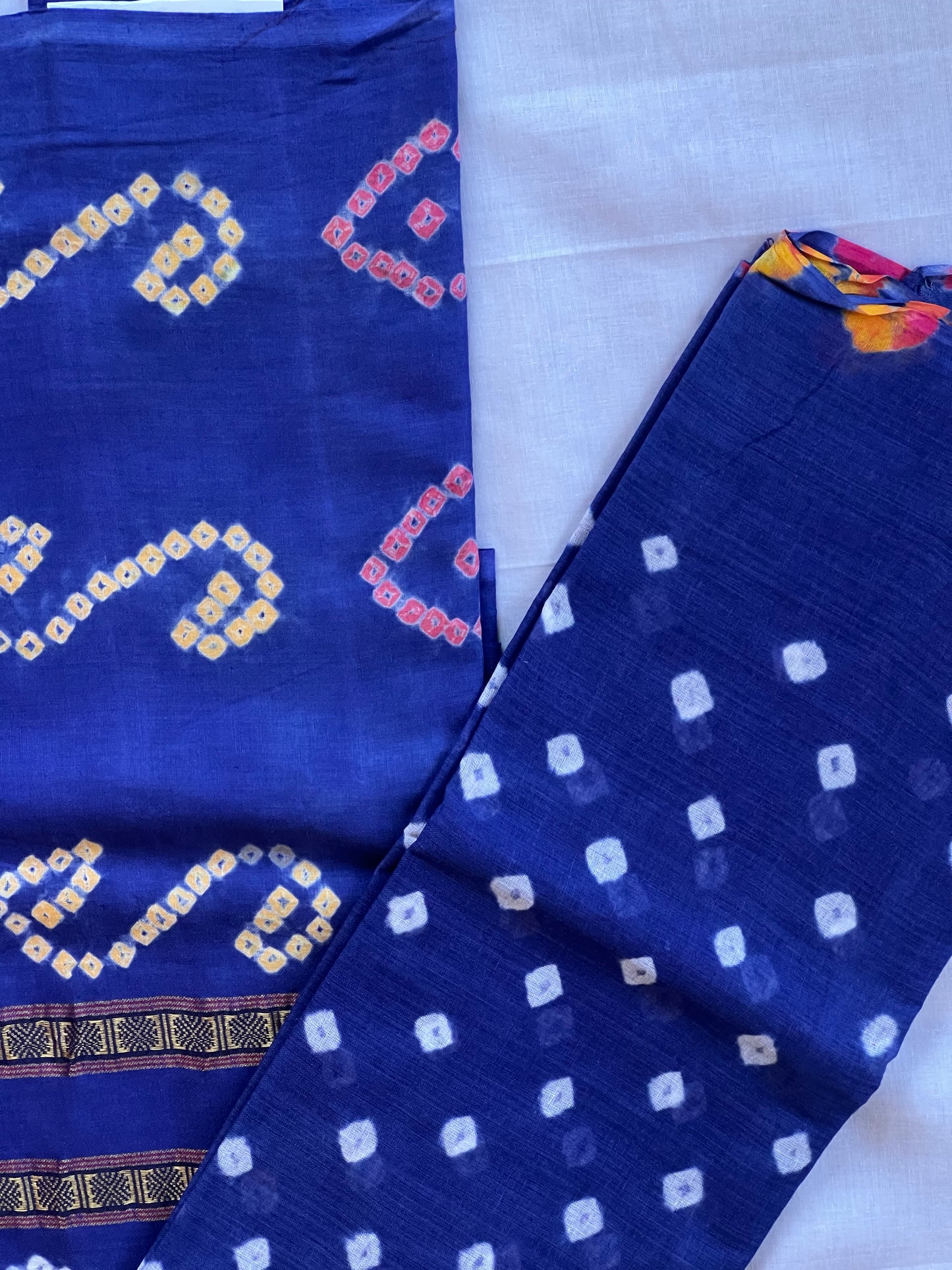 Royal Indigo Bandhani Cotton Set