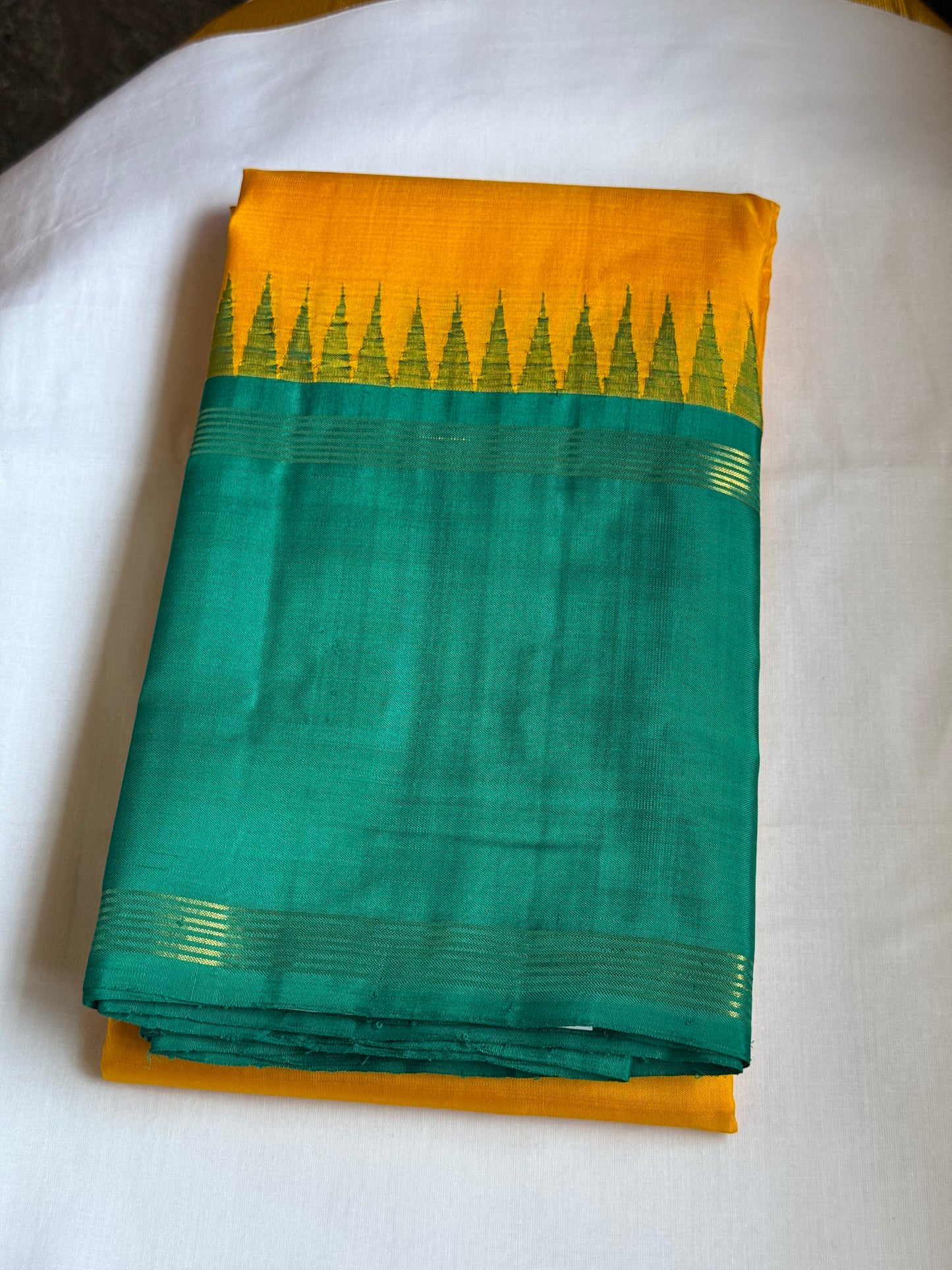 Yellow Pure Silk Saree