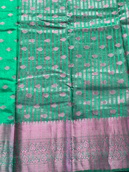 sage Green motif semi silk cotton saree