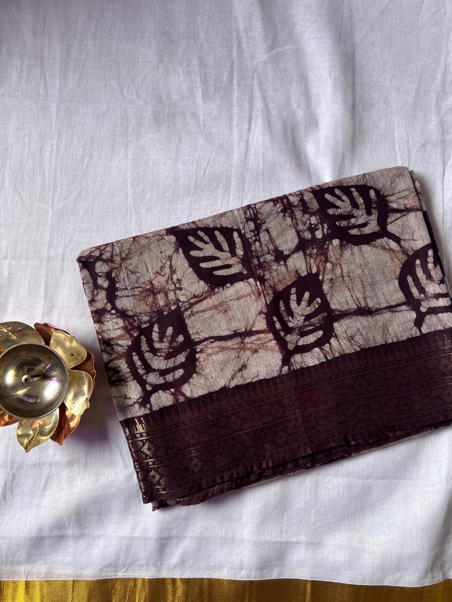 Wine semi Tussar silk saree