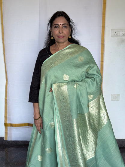 Pure banaras tussar silk saree