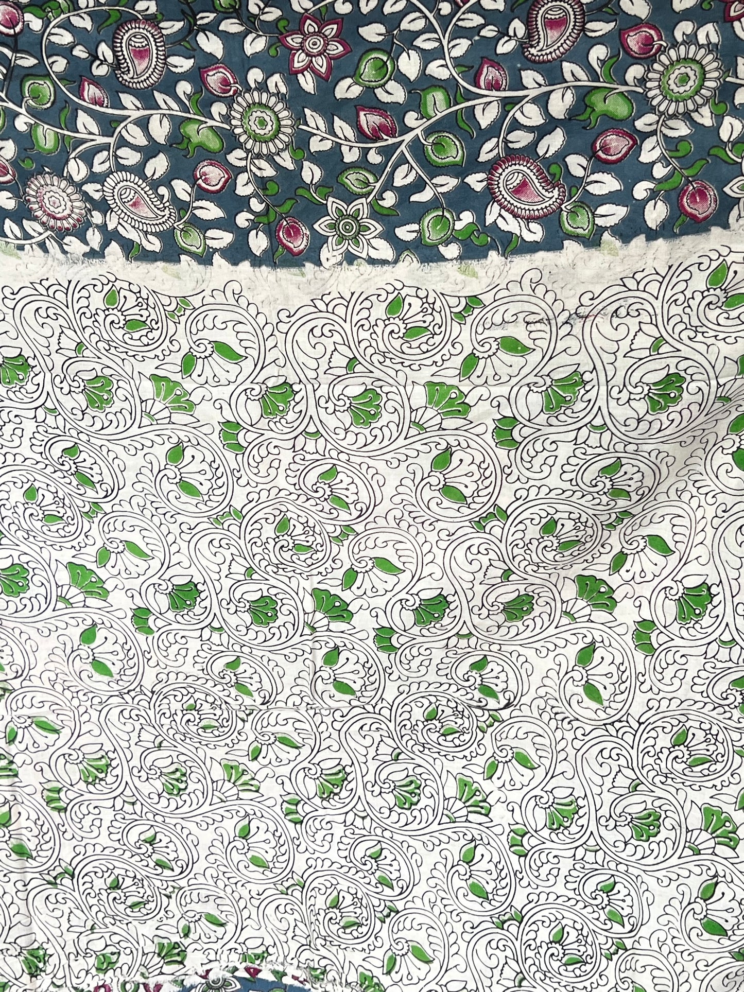Grey cotton Kalamkari saree