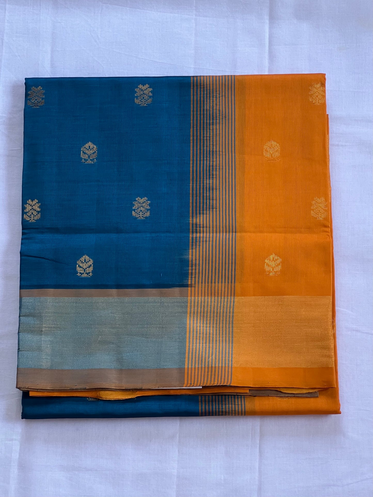 Ramar blue semi silk cotton saree
