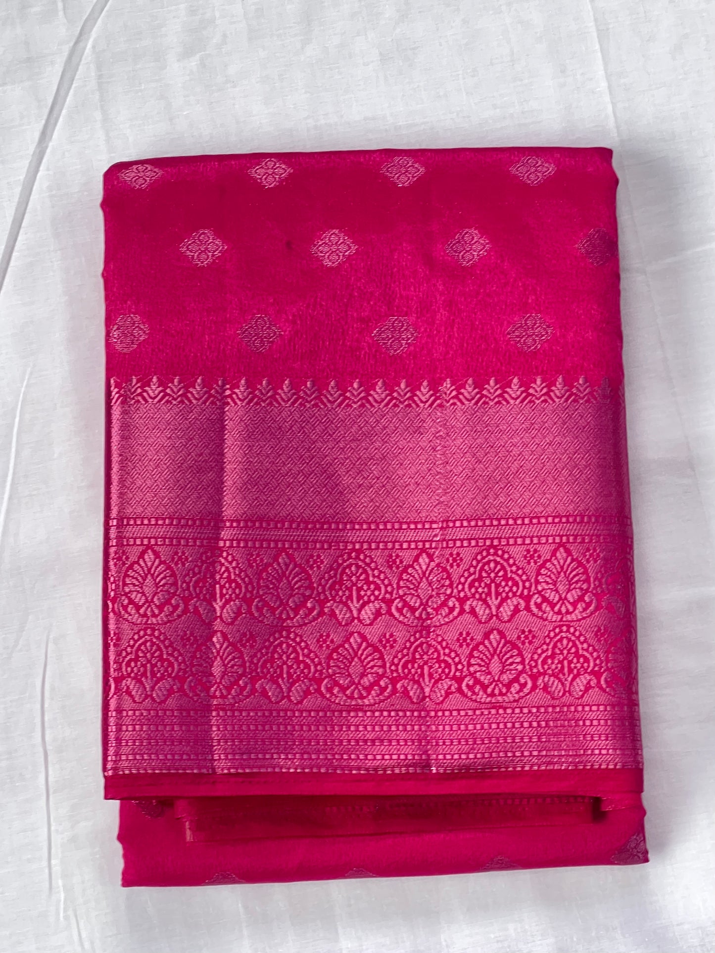 Magenta motif semi silk cotton saree