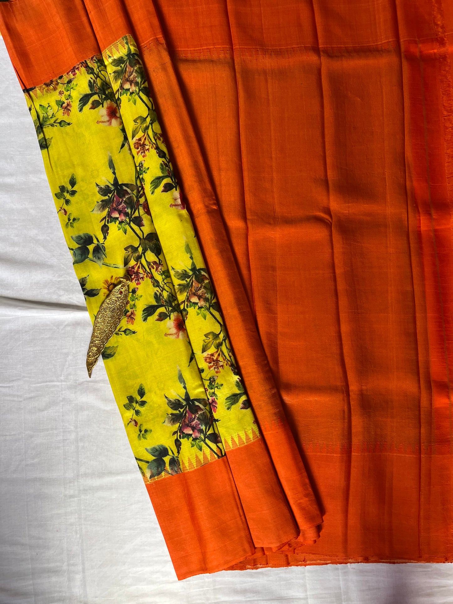 Floral Printed Gadwal Silk saree