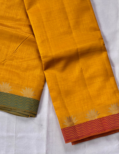 Mustard Glow Semi Silk Cotton Saree