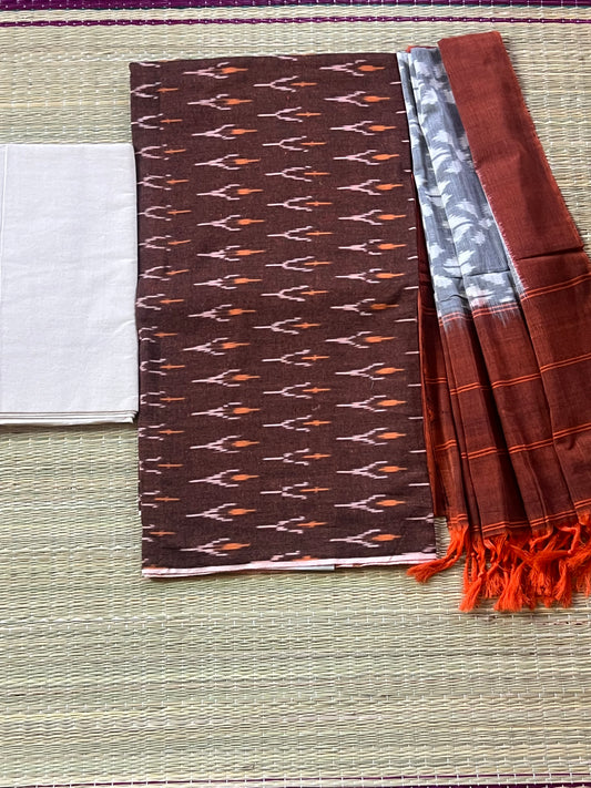 Brown white material set