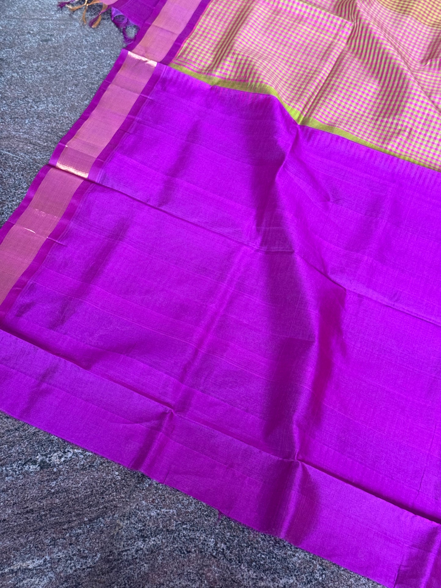 Small checks silk cotton saree