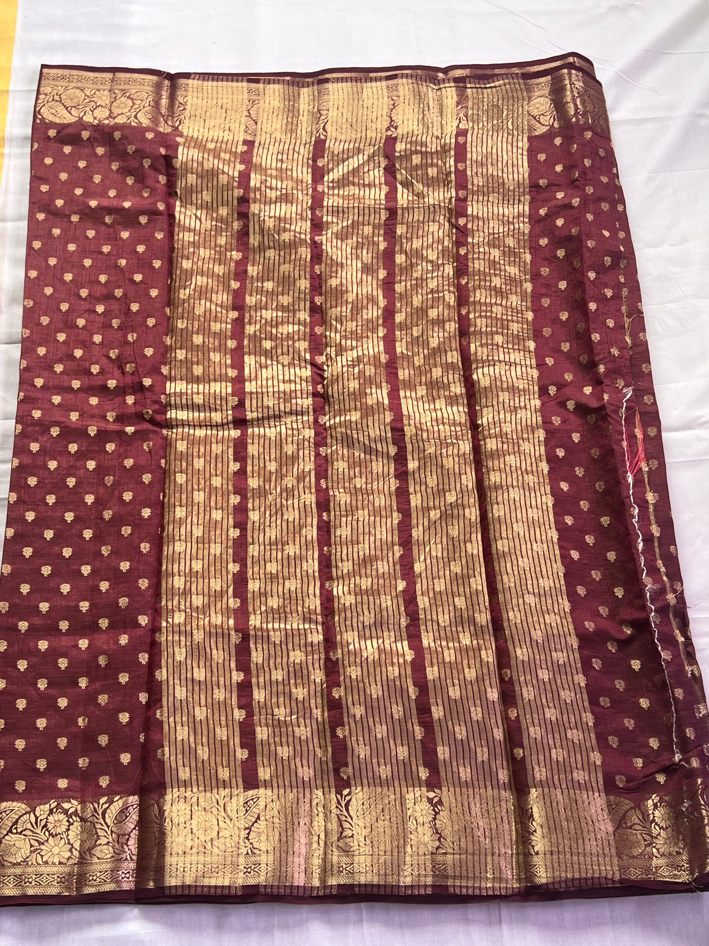 Deep Maroon semi silk cotton saree
