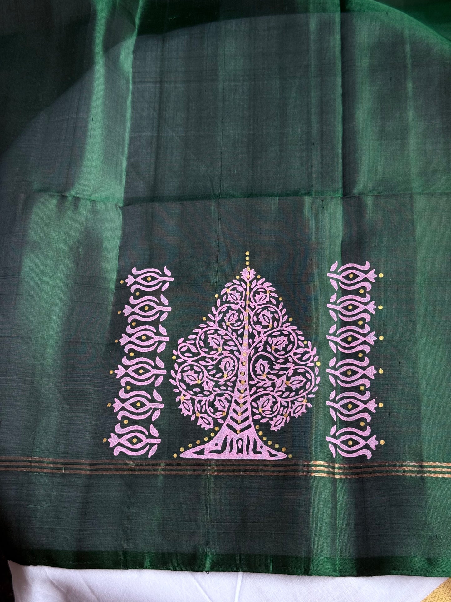 Soft Silk saree - Tree block print
