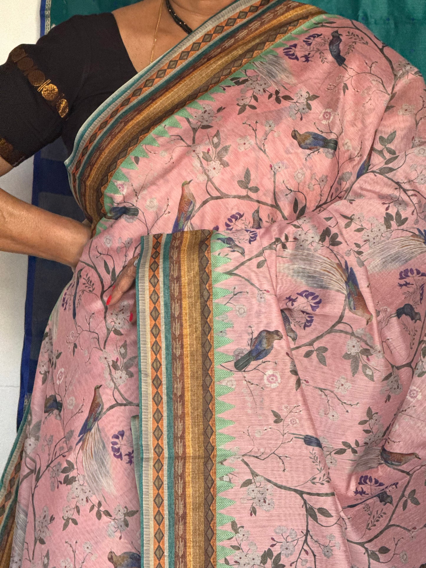 Semi matka pink silk saree