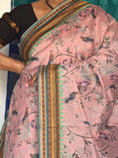 Semi matka pink silk saree