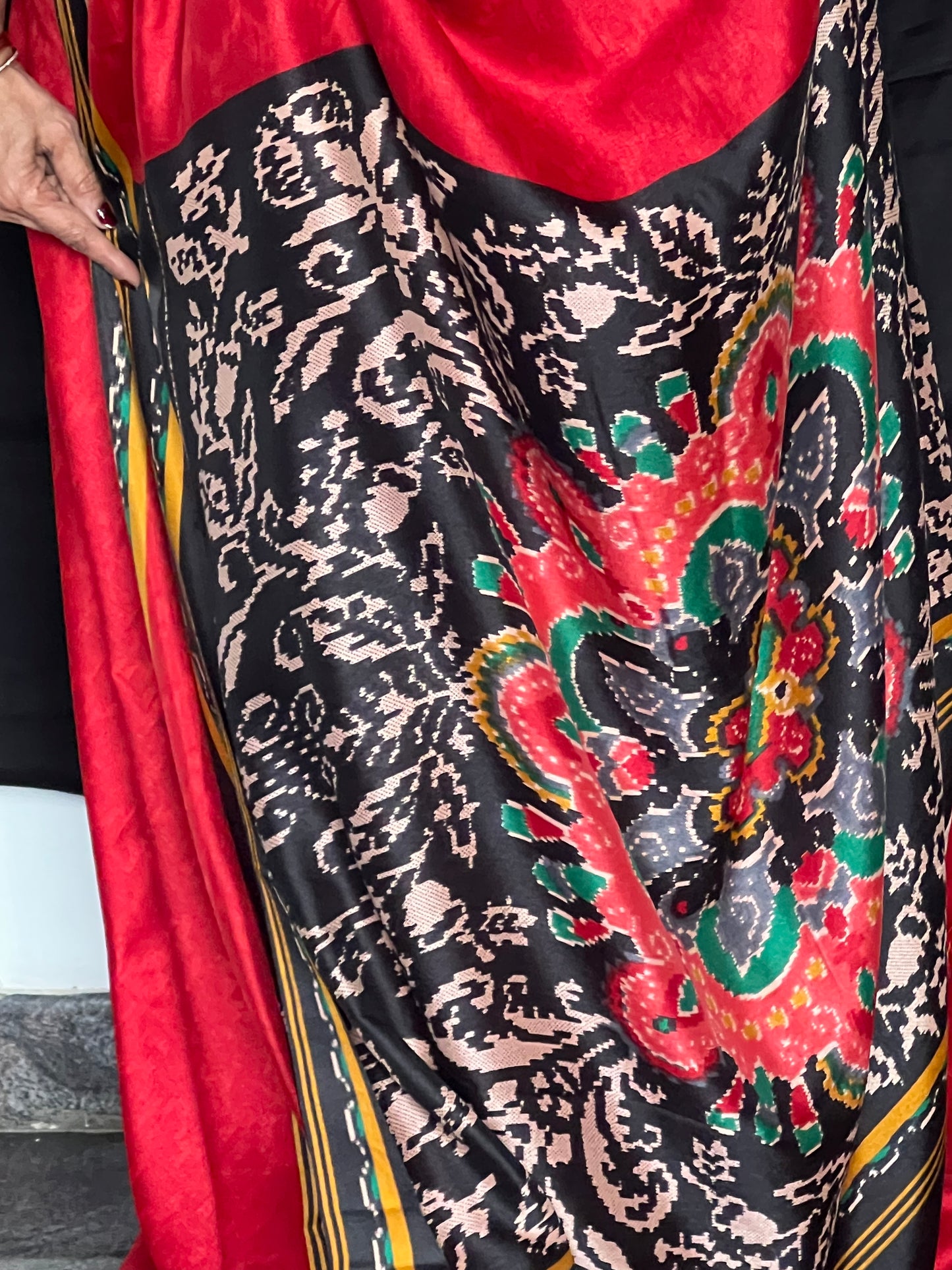 Red semi soft silk saree
