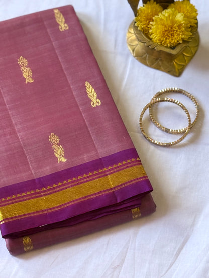 Onion Shade Pure Kanjivaram Silk Saree