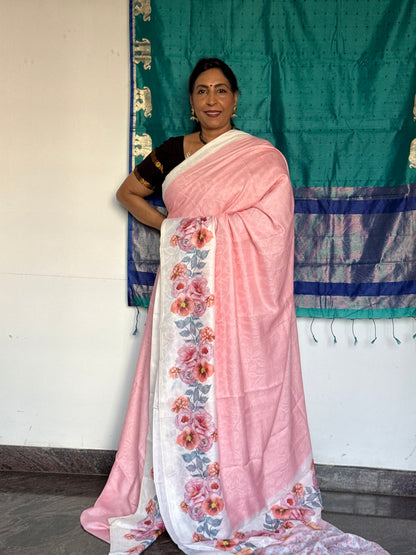 Rose semi soft silk