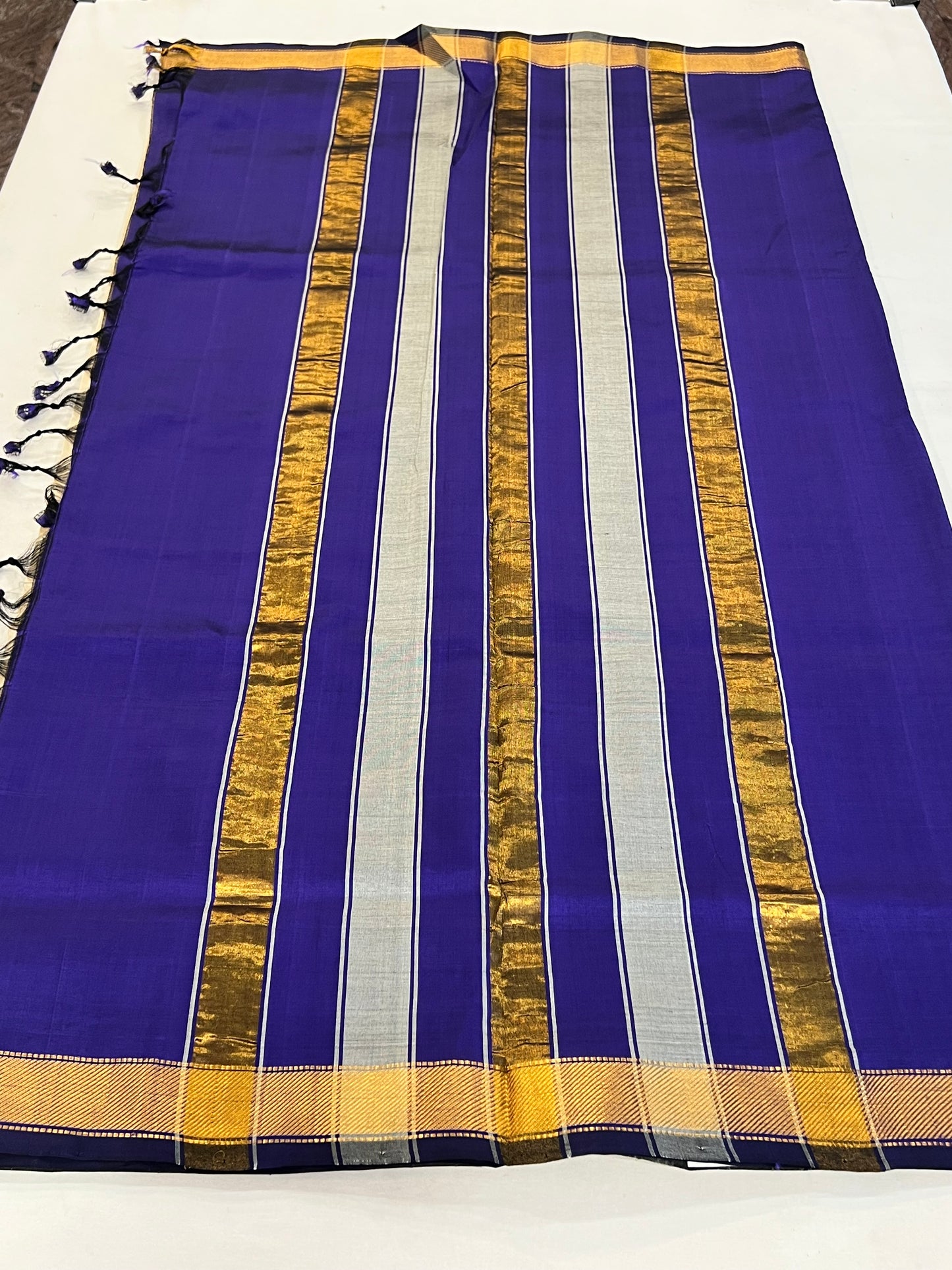 Sandal & purple semi silk cotton saree