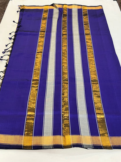 Sandal & purple semi silk cotton saree
