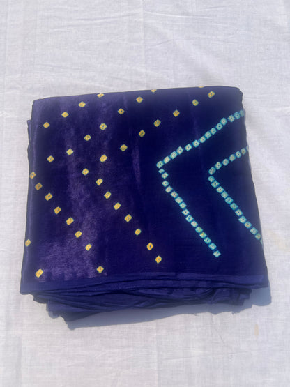 Dark blue Bandini ghaji silk saree