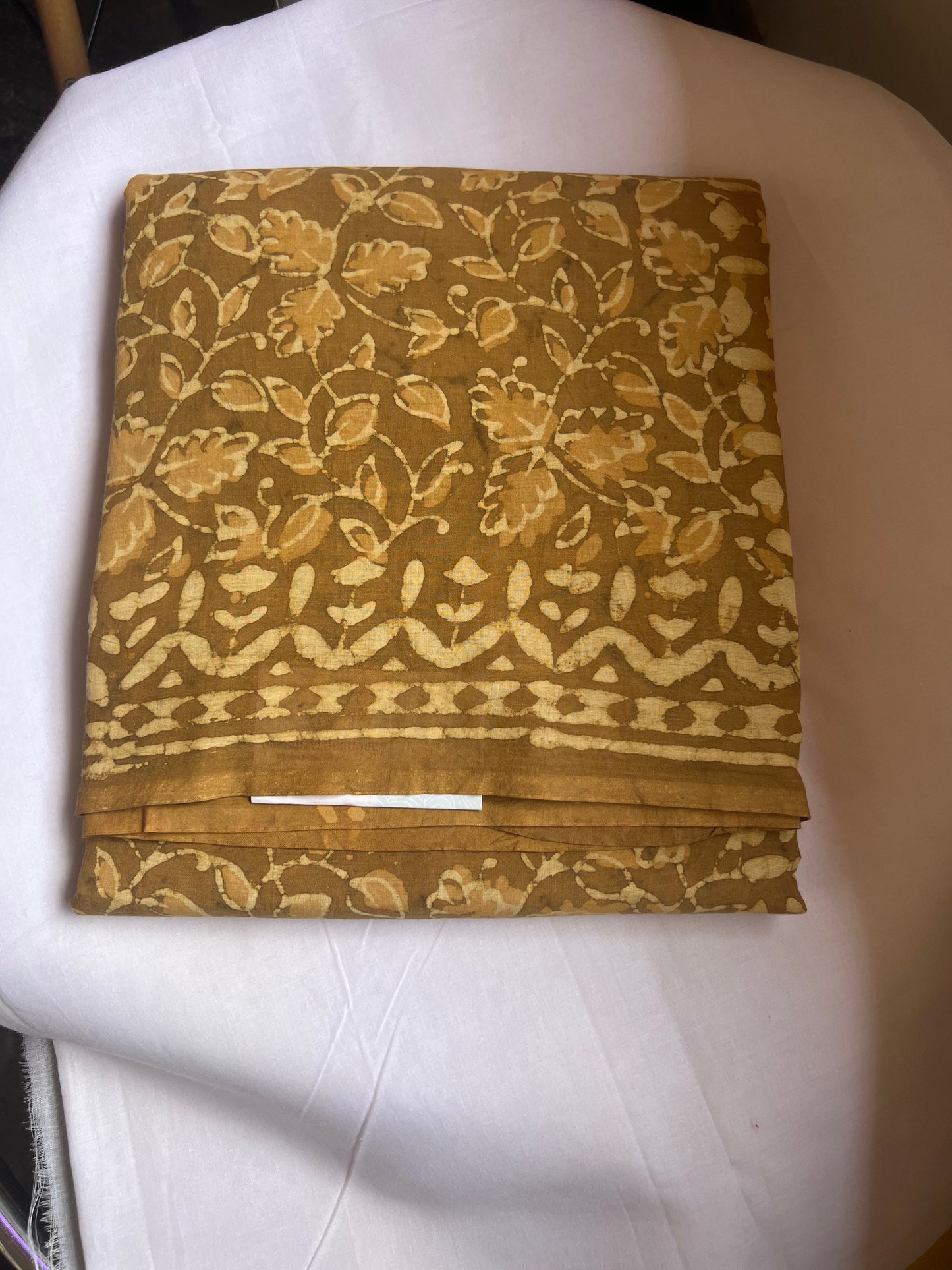 Mustard Jaipur cotton saree