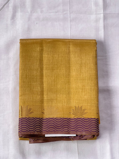 Olive Gold Semi Silk Cotton Saree