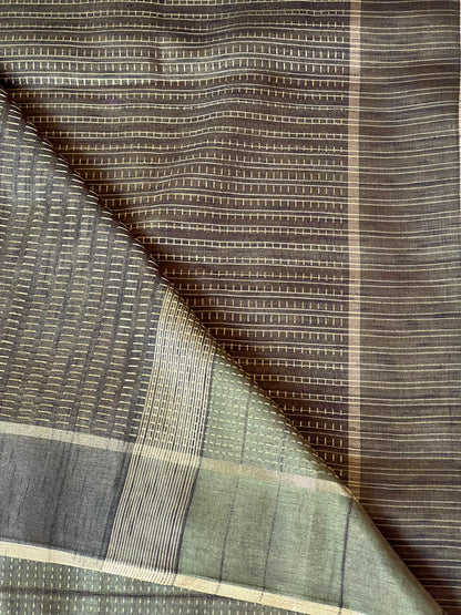 Dark green semi silk saree