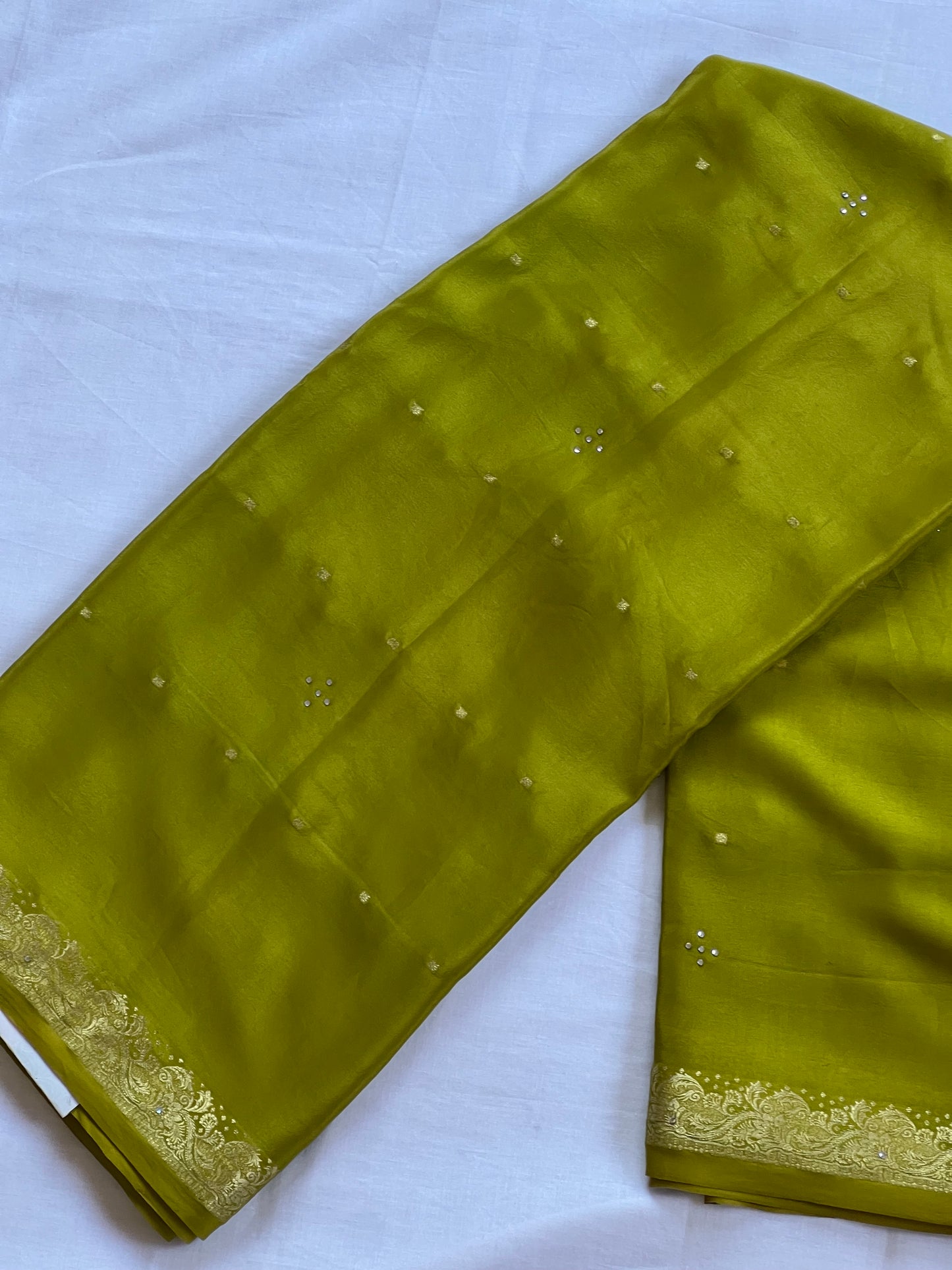 Light green crepe saree