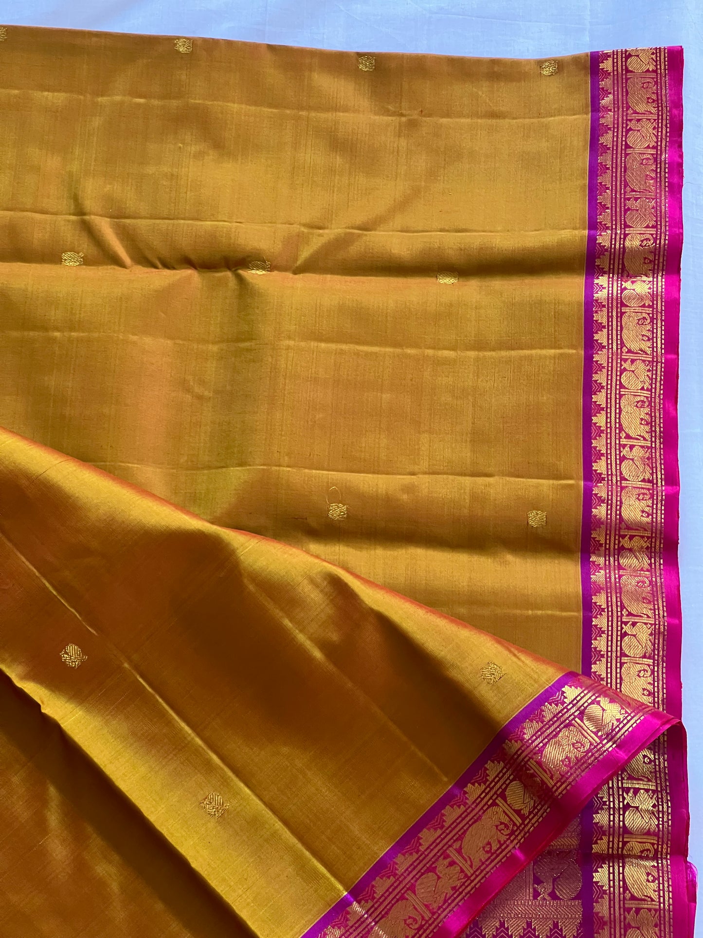 Royal Mustard Pure Kanchivaram saree