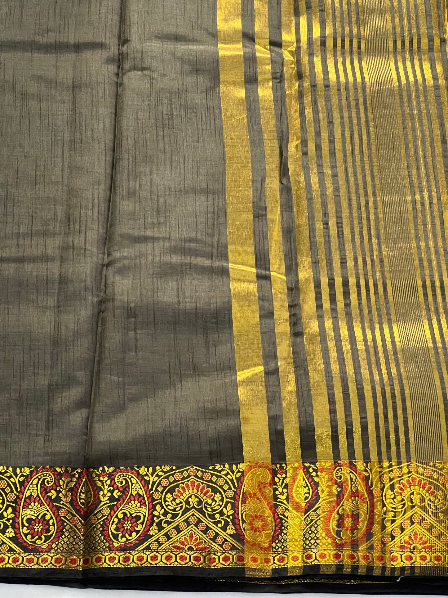 Black semi silk cotton saree
