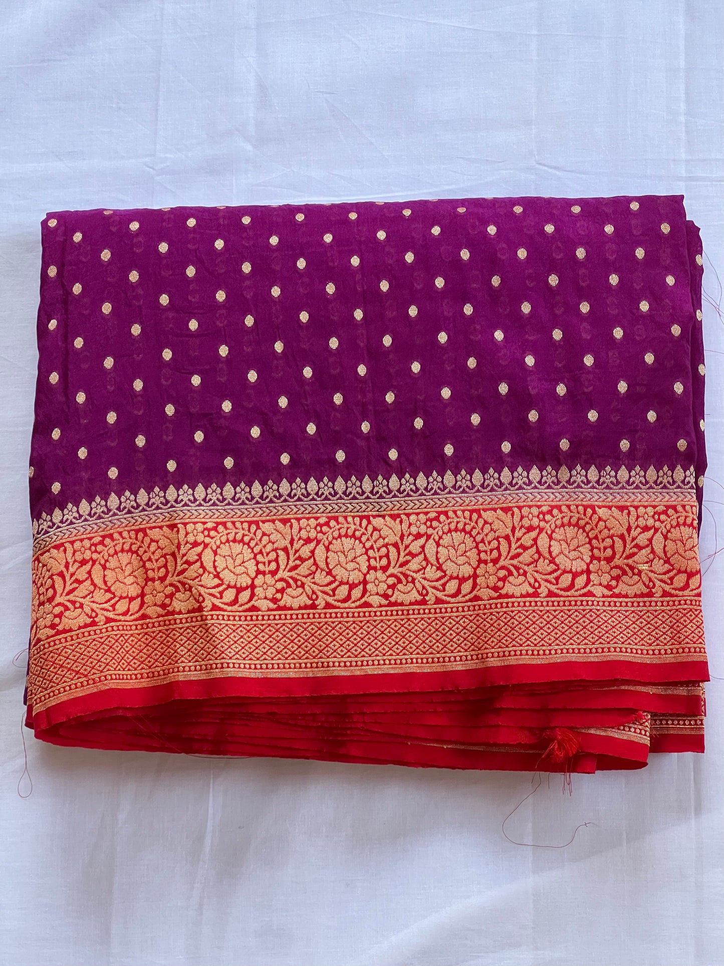Purple semi banaras silk saree