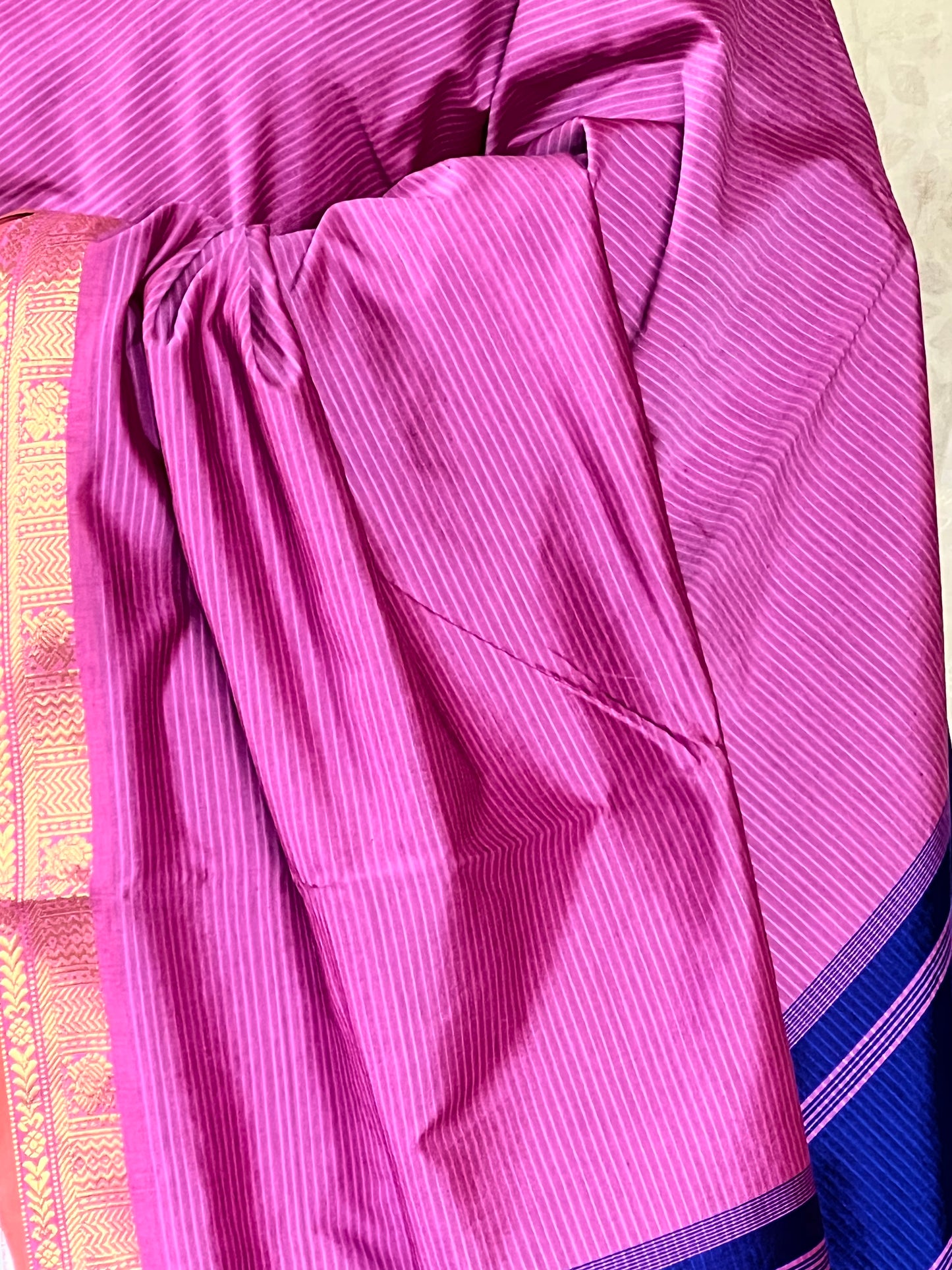 Rose pink semi silk cotton