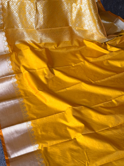 Grey & Gold semi silk saree