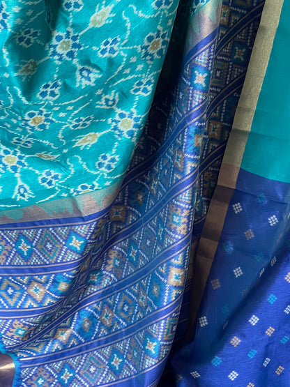 Blue Semi patola silk saree