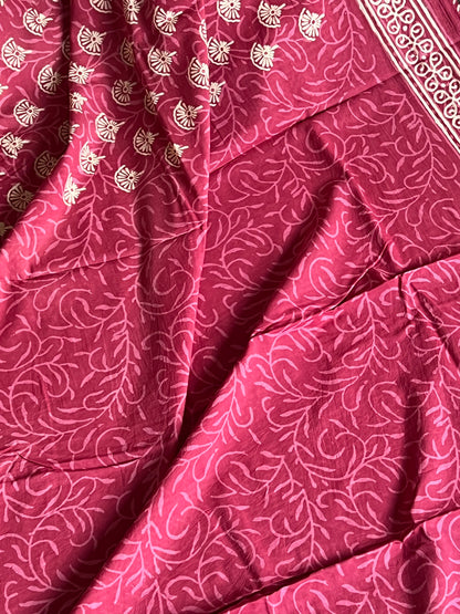 Pink Jaipur cotton Saree