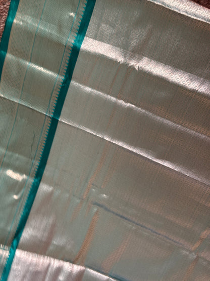 Lilac semi banaras silk saree