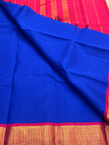 M.S blue Kanchivaram silk saree