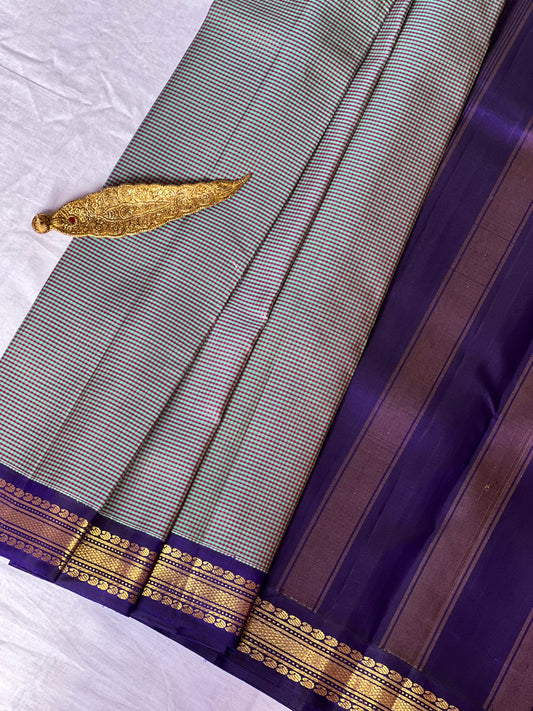 Kanchivaram Silk saree - Small checks