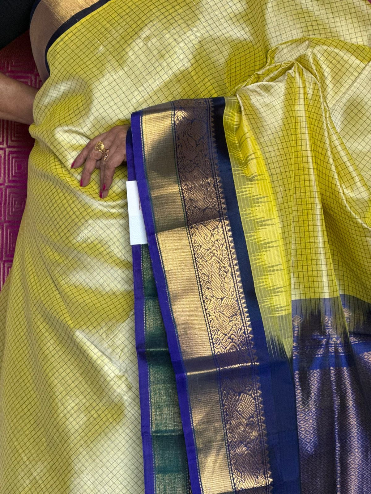Checked Korvai Silk Cotton saree