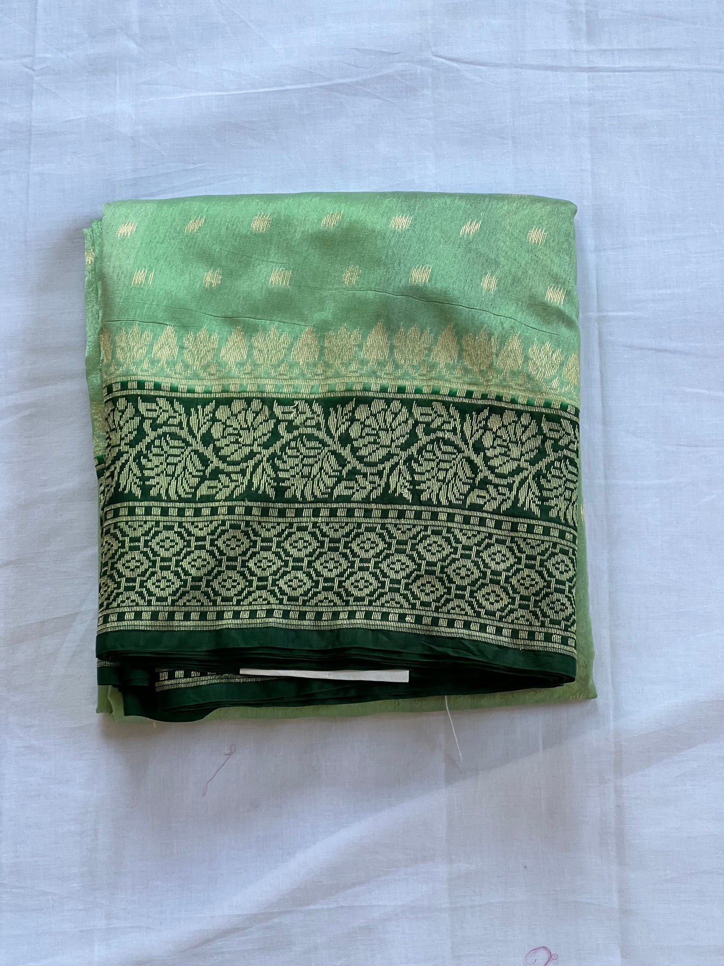 Teal semi banaras georgette saree