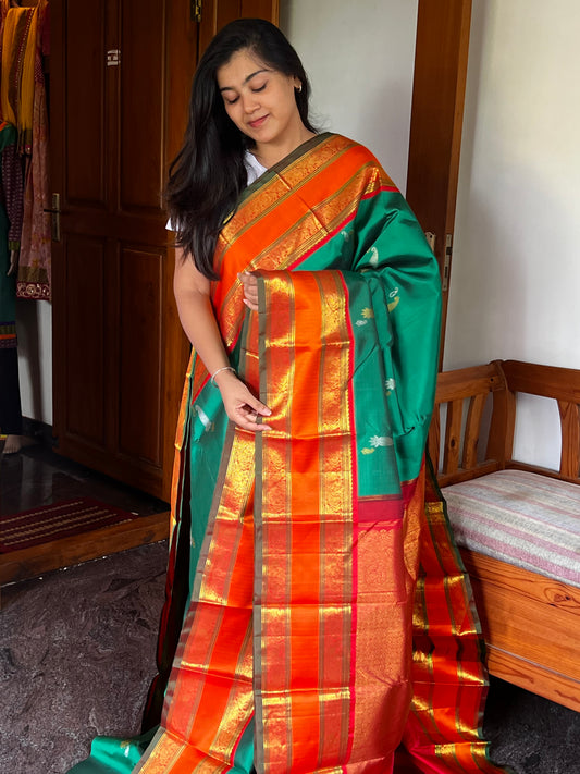 Meenakshi green pure kanchivaram silk saree