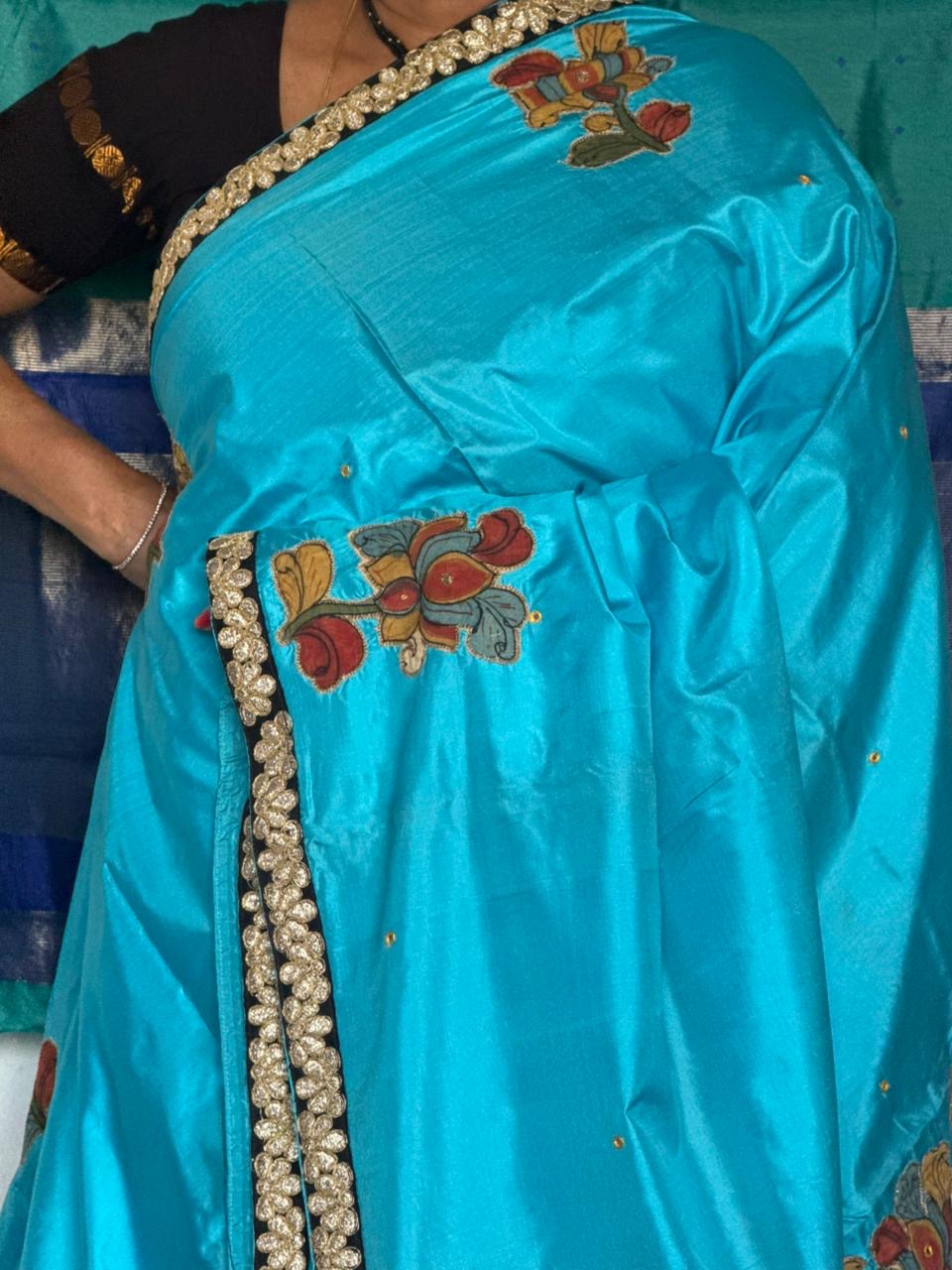 Kalamkari Patchwork in Silk Saree