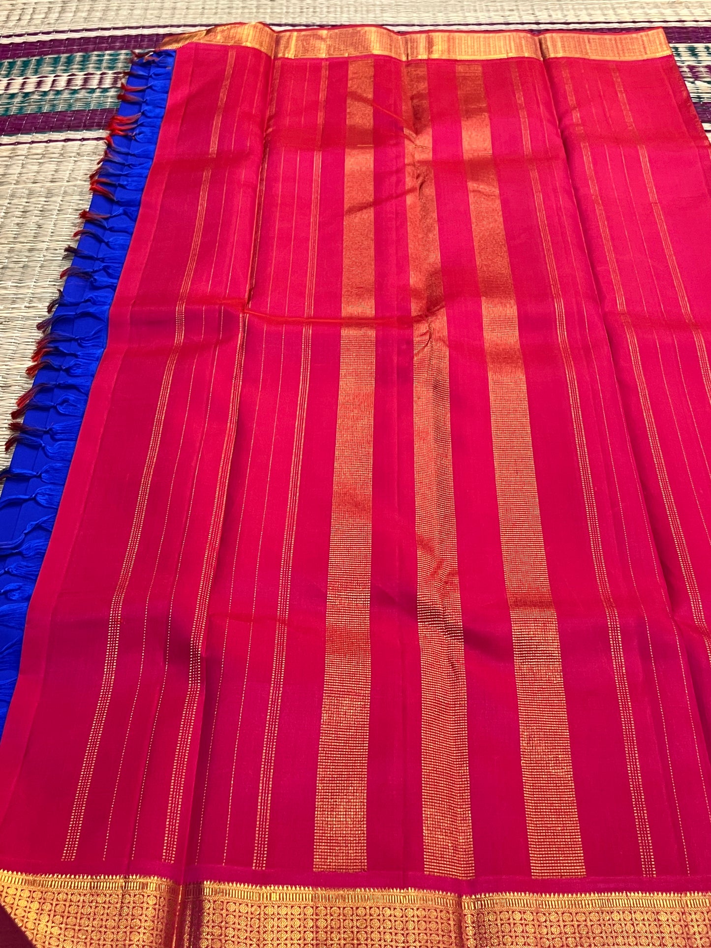 M.S blue Kanchivaram silk saree