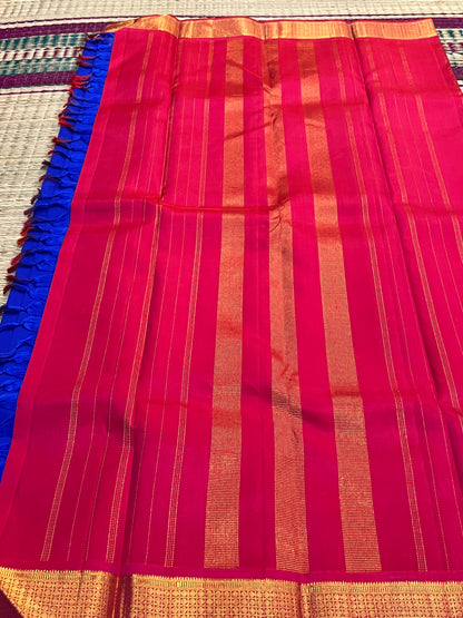 M.S blue Kanchivaram silk saree