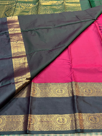 Magenta semi silk saree