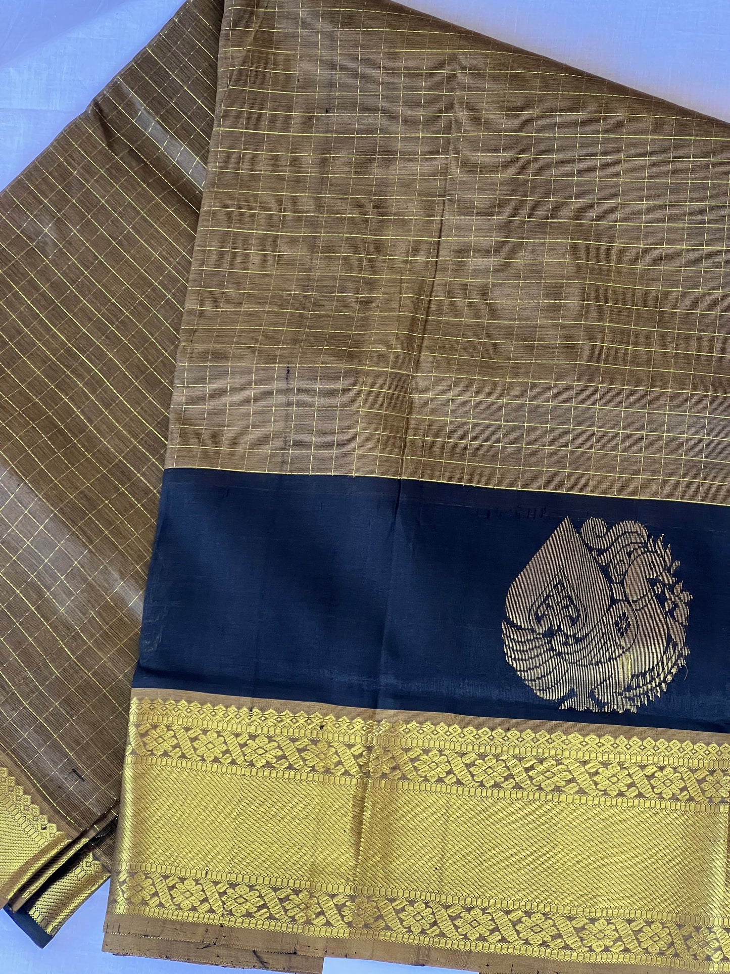 Golden Noir Silk Cotton saree
