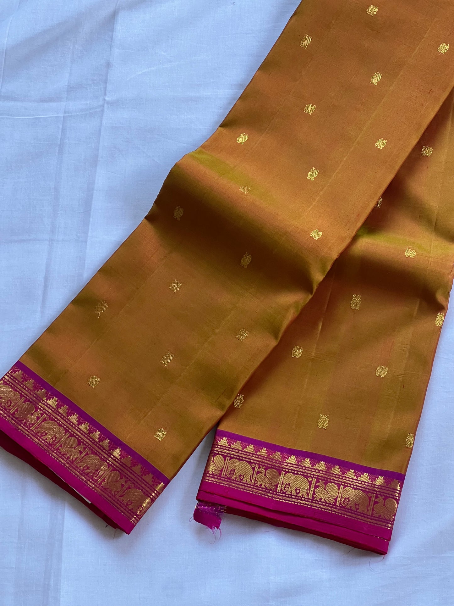 Royal Mustard Pure Kanchivaram saree