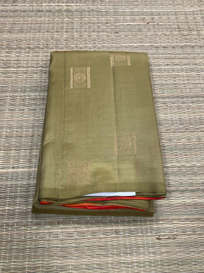 Cardamom green Kanchivaram silk saree